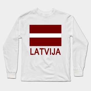 The Pride of Latvia - Latvian National Flag Design (Latvian Text) Long Sleeve T-Shirt